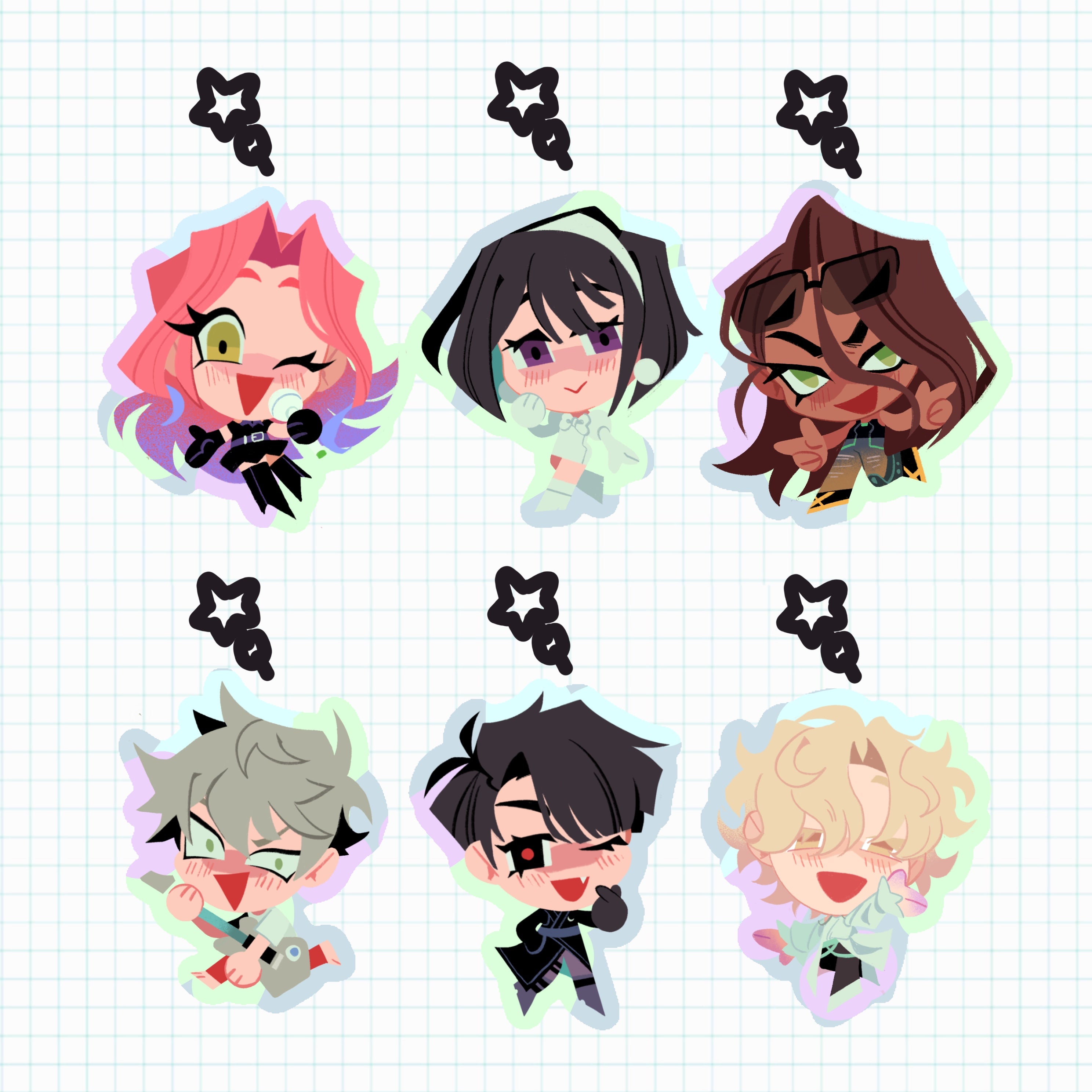 [ALNST] Rainbow Holo Charms