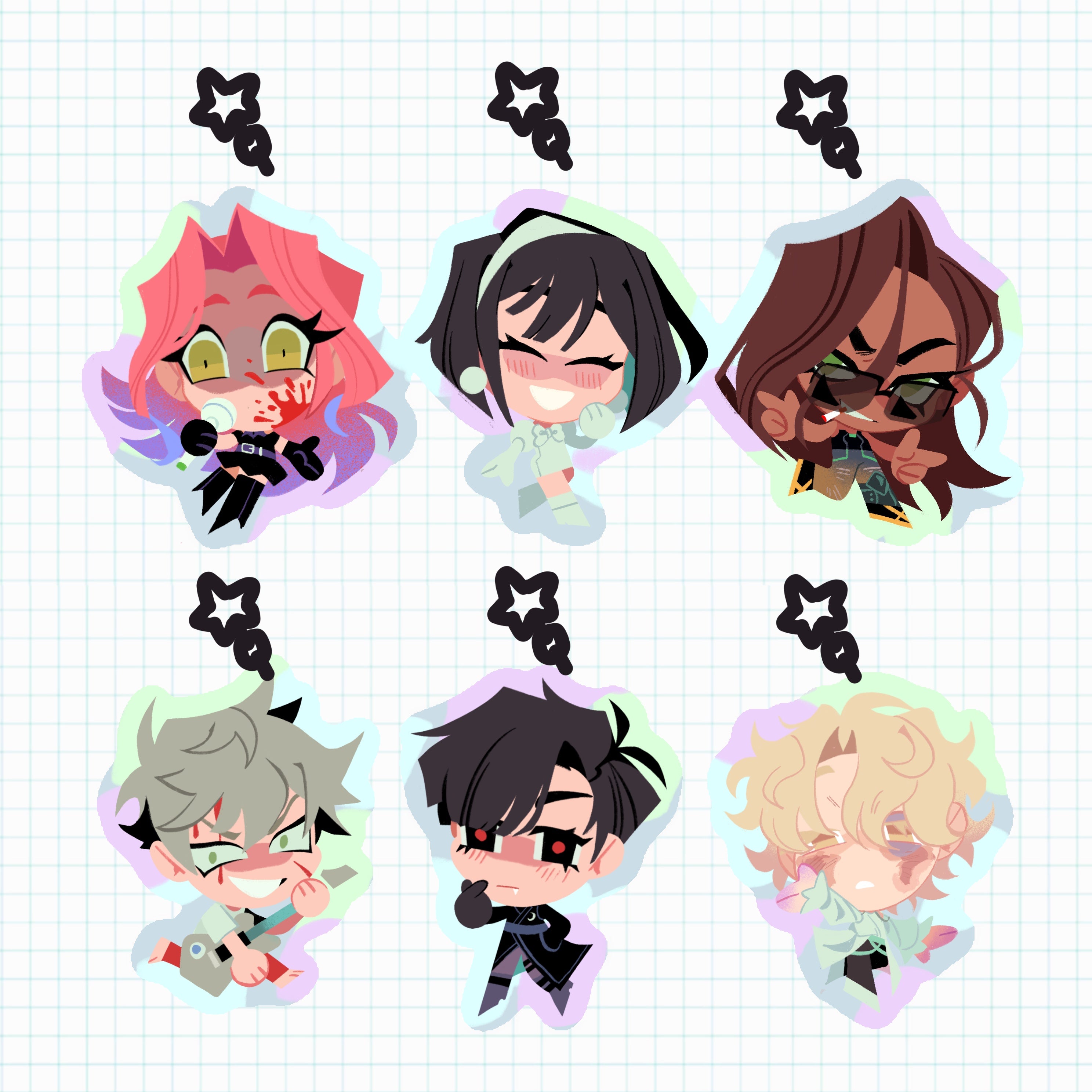 [ALNST] Rainbow Holo Charms