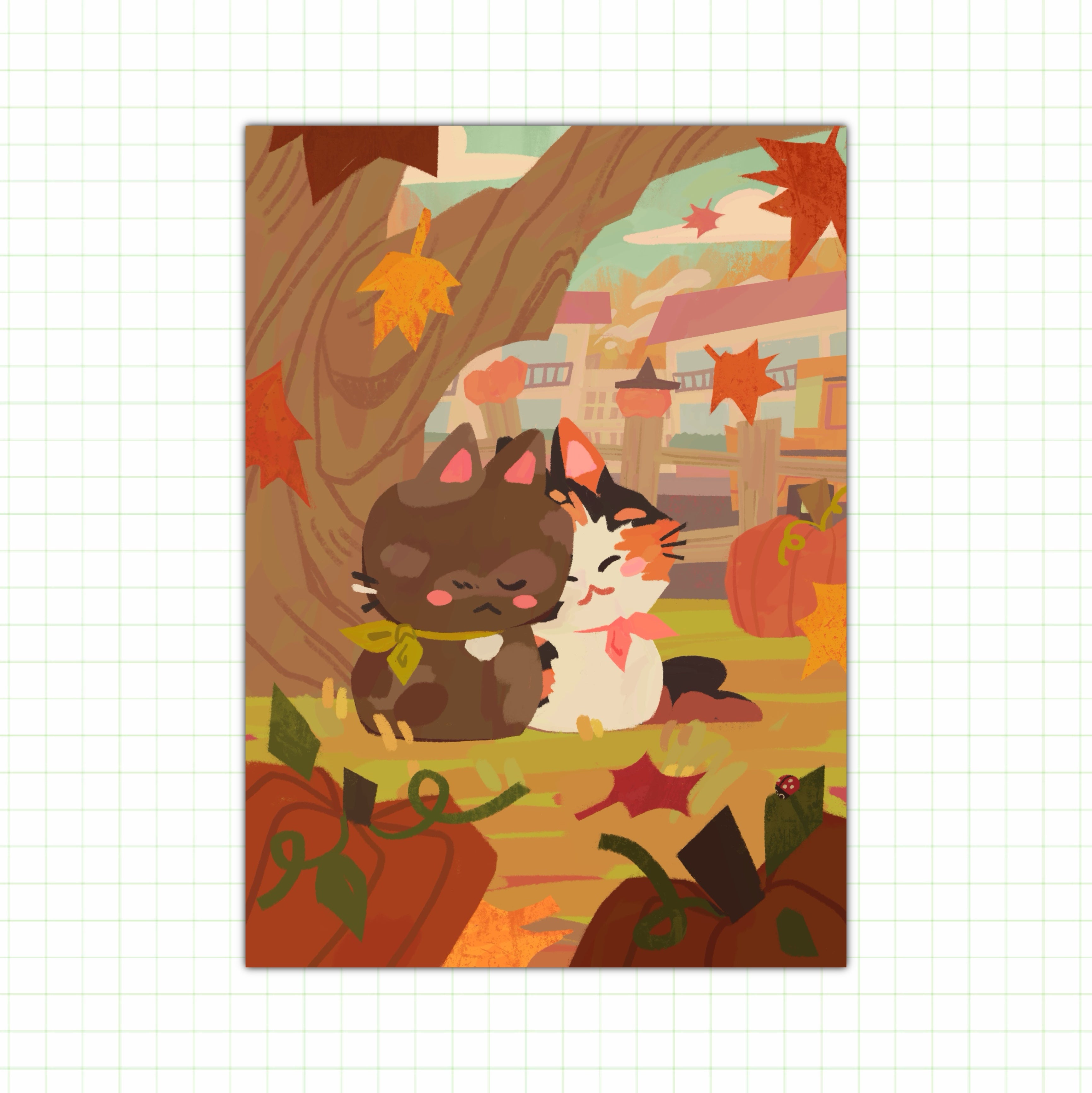 Autumn Cats Print