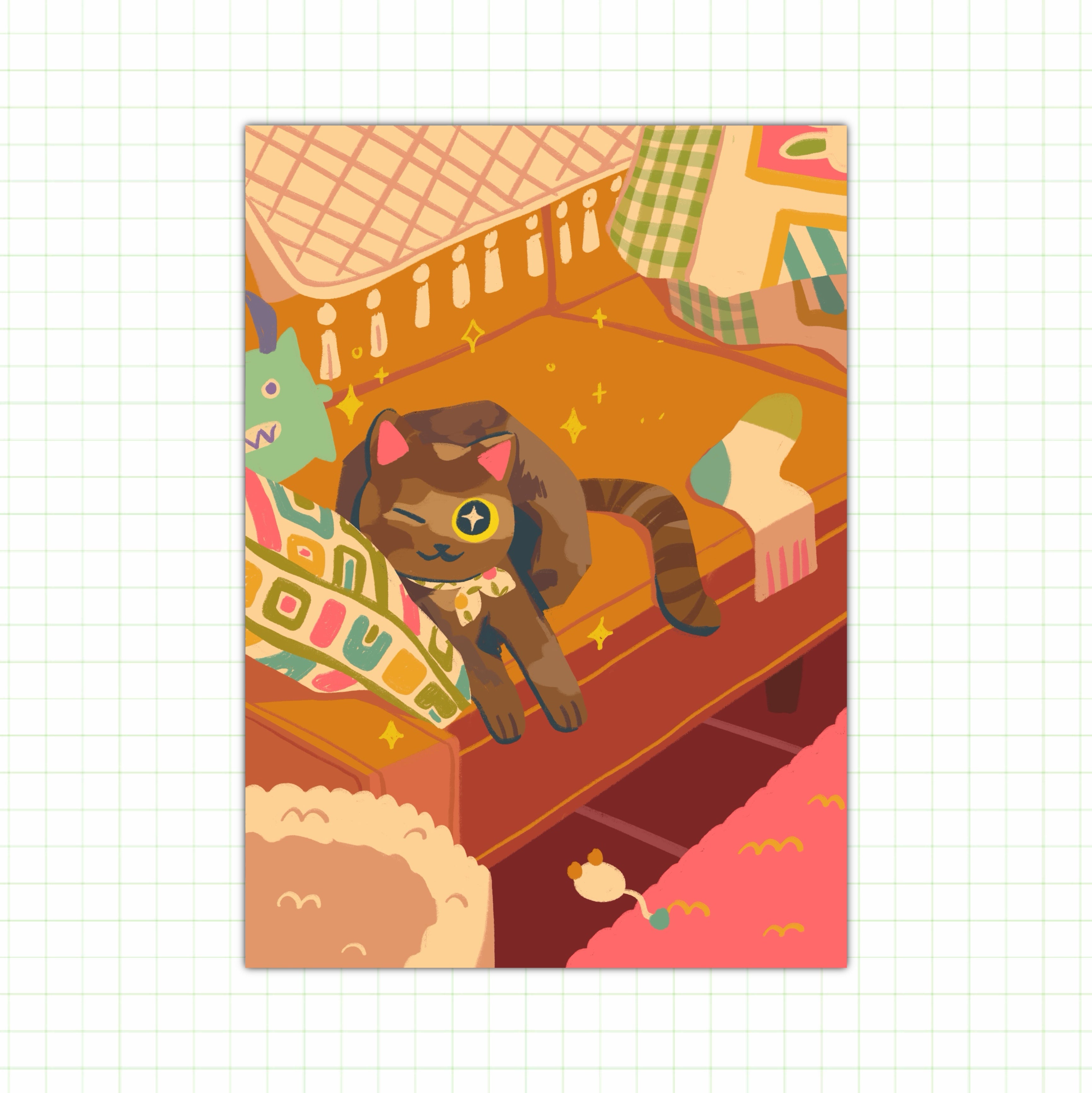 Lounging Cat Print
